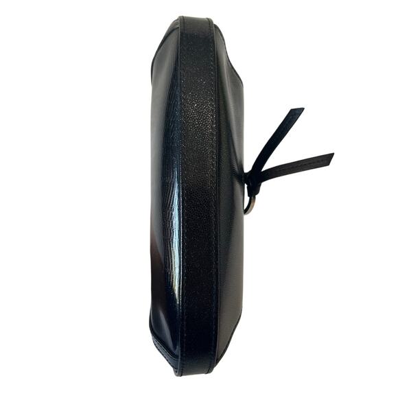 Longchamp Idole Y2K Vintage Black Patent Leather Clutch Silver Ring Tassel - Picture 5 of 10